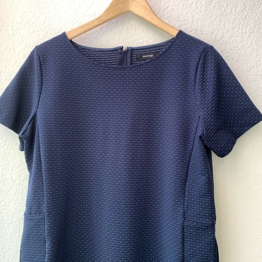 Burton of London Navy Blue Swiss Dot Mini Dress - Picture 4 of 8